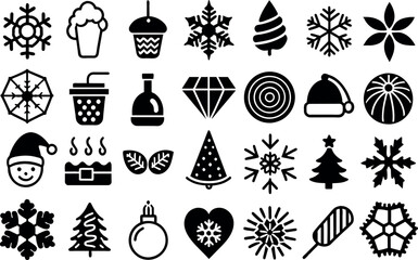 Holiday & Seasons related concept editable stroke outline icons isolated on white background flat vector illustration