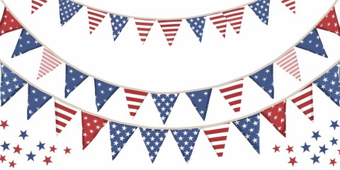 Fototapeta premium Patriotic Memorial Day background with stars and stripes bunting.