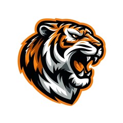 Obraz premium tiger mascot logo in white background