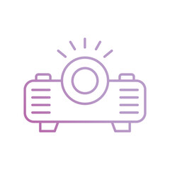 projector icon with white background vector stock illustration