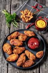 american style fried chicken wings on a plate