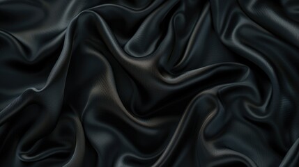 Fototapeta premium Black Folded Fabric Background