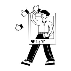 Check this linear mini illustration of social likes 

