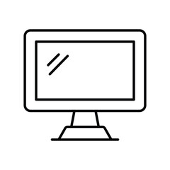 computer moniter icon with white background vector stock illustration