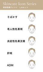 美容医療アイコン　しみセット