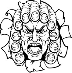 Angry Judge Cartoon Character