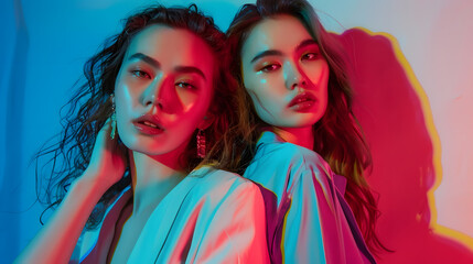 Obraz premium fashionable girls : Generative AI