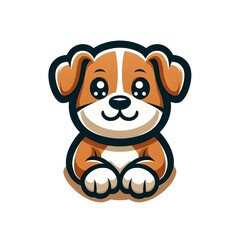 Fototapeta premium puppy mascot logo on white background