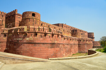インドにあるアグラ城のとても美しい風景Beautiful scenery of Agra Fort in India
