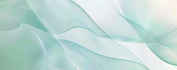 Fototapeta premium Elegant abstract background with soft flowing waves in pastel shades of green and blue