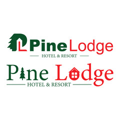 Pine Lodge letter logo vector illustration design