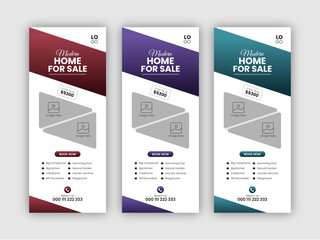 Creative Real Estate Roll Up Banner Design, Pull Up Banner Design, Vector Graphic Design