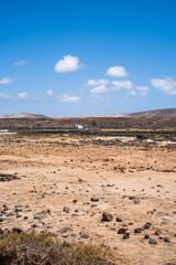 esert landscape, mountains and desert. Lanzarote, Canary Islands, Spain.