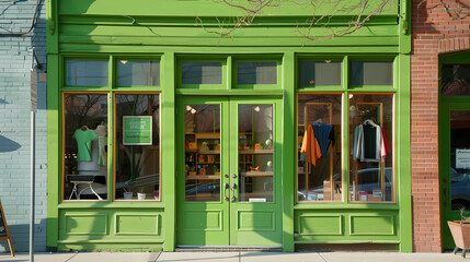Fresh Perspective: Boutique Front in Leafy Green