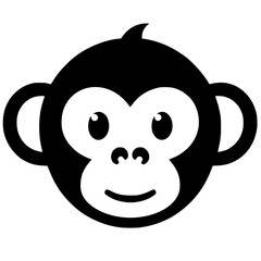 Cute monkey head silhouette