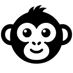 Cute monkey head silhouette