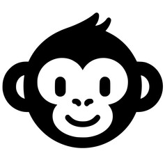 Cute monkey head silhouette © Breck