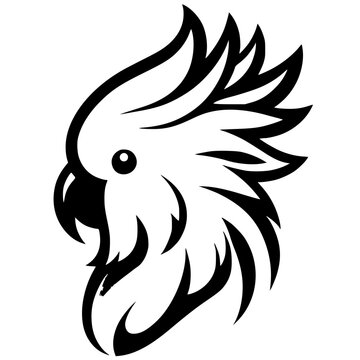 recommend clip art: Cockatoo bird head logo silhouette