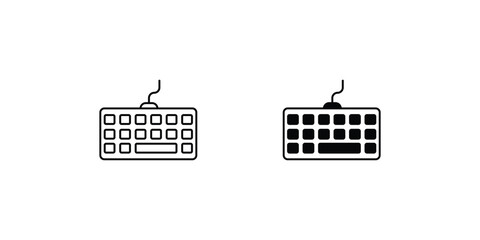 keyboard icon with white background vector stock illustration