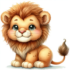 little lion cub on a neutral background