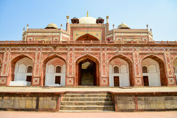 インドのデリーにあるフマユーン廟のとても美しい風景Very beautiful scenery of Humayun's Tomb in Delhi, India