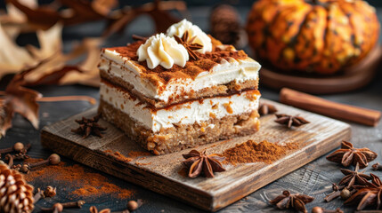 Describe the role of spices in creating the perfect fall dessert, a recipe for a Thanksgiving dessert that is both delicious and healthy