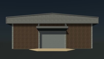 3D illustration of industrial project