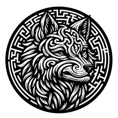 black and white pattern Animal vector illustration
