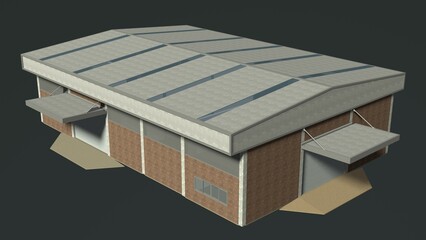 3D illustration of industrial project