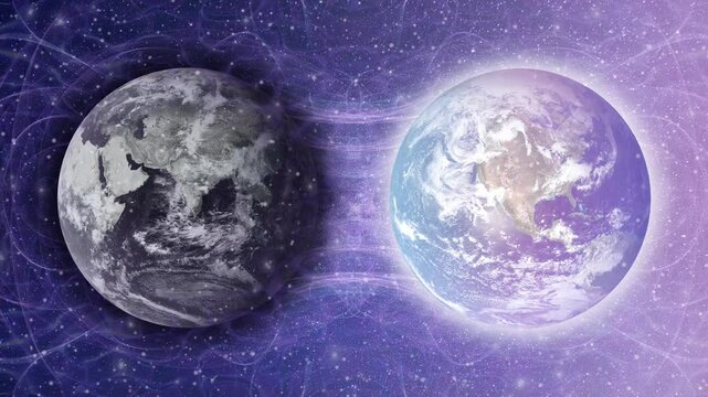 New Earth Split Illustration, Meditation Visualization, Video, Animation