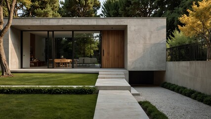Obraz premium minimalist modern house exterior