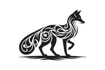 Vector illustration for a silhouette design of a fox.