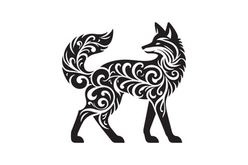 Vector illustration for a silhouette design of a fox.