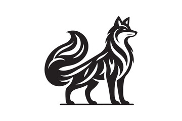 Vector illustration for a silhouette design of a fox.