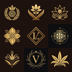 set of gold and frames