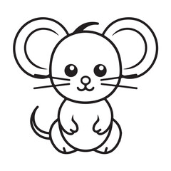 mouse single Line Icon Vector Design outline
