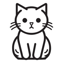 Cat single Line Icon Vector Design outline
