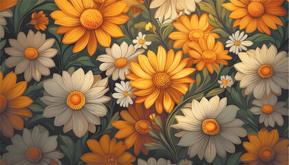 yellow and white chrysanthemum background