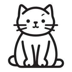 Cat single Line Icon Vector Design outline
