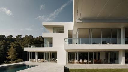 minimalist modern house exterior inspired by the geometric precision