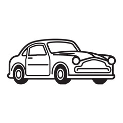 car single Line Icon Vector Design outline.
