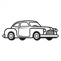 car single Line Icon Vector Design outline.
