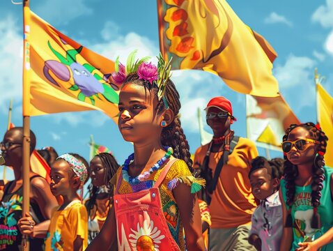 Juneteenth Unity Parade Celebrating DiversityMultiple Groups Marching