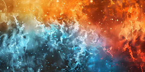 Fototapeta premium Abstract art of fire and ice colliding.