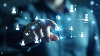 Modern business technology. Future AI graphics and concepts. Digital network connected. Networking in the future