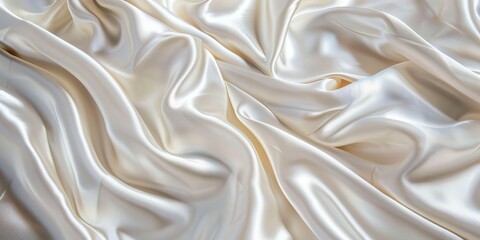 Obraz premium White Satin Fabric Draped In Soft Folds