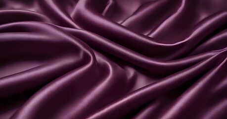 Deep Violet Hues and Subtle Sheen of Luxurious Satin Silk Fabric. Close up