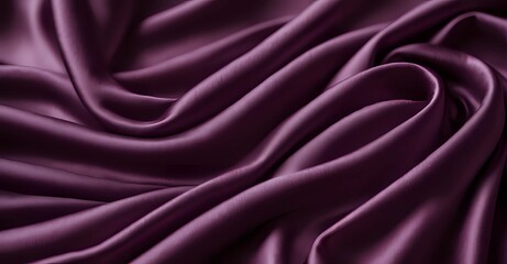 Fototapeta premium Deep Violet Hues and Subtle Sheen of Luxurious Satin Silk Fabric. Macro shot