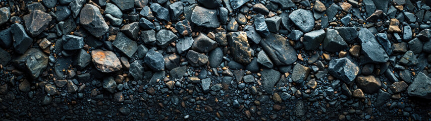 Dark Asphalt Road Texture with Gravel Stones