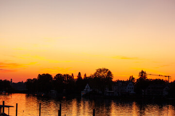 Obraz premium Wonderful sunset in Lindau at the Lake Constance in Germany
